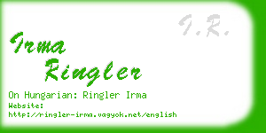 irma ringler business card